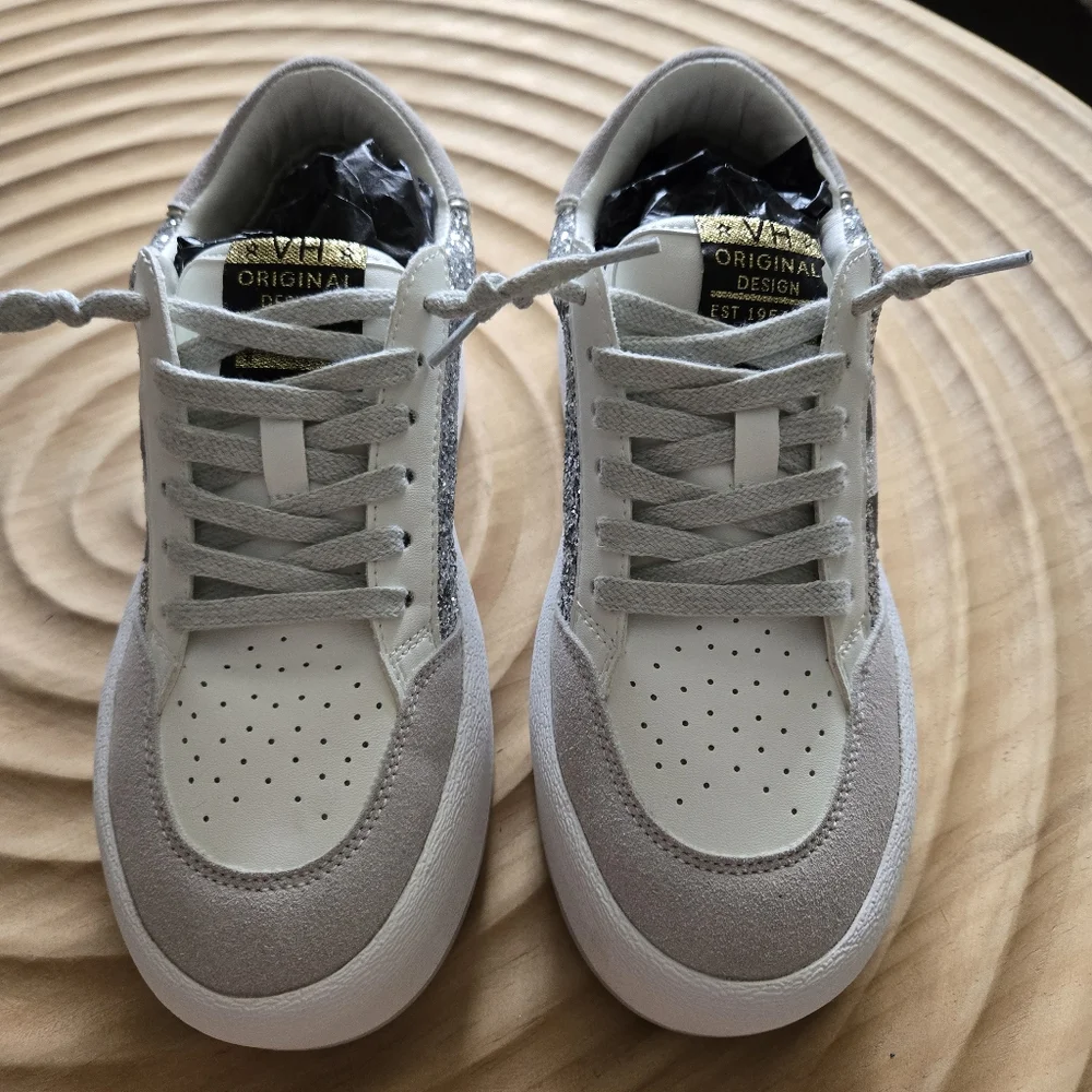 Vintage Havana Glitter Metallic Platform Sneakers